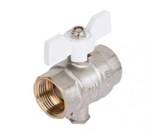 Кран шар. г/г с отводомМ10 под датчик темп.1/2 никель Тим (60/15)