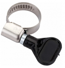 Хомут червячный 16-27 НЕРЖ (100 ШТ)  с ручкой Россия