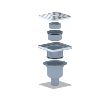 Трап вертикальный 15 х 15 с выпуском 50 с сухим затвором Ани TQ5712 (10/шт)