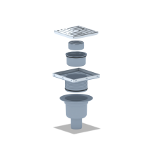 Трап вертикальный 15 х 15 с выпуском 50 с сухим затвором Ани TQ5712 (10/шт)