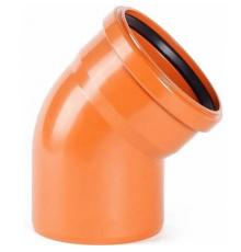 Отвод 110х15             ПВХ    Политэк наруж РЫЖ  (70шт)