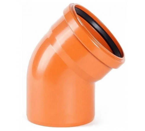 Отвод 110х15             ПВХ    Политэк наруж РЫЖ  (70шт)