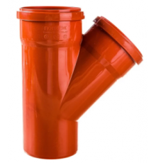 Тройник 110х110/45  ПВХ    Политэк наруж РЫЖ (25шт)