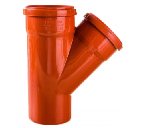 Тройник 110х110/45  ПВХ    Политэк наруж РЫЖ (25шт)