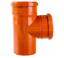 Тройник 110х110/87  ПВХ    Политэк наруж РЫЖ(30шт)