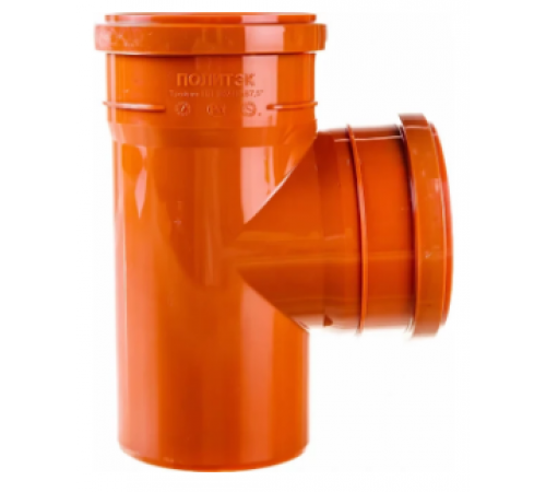 Тройник 110х110/87  ПВХ    Политэк наруж РЫЖ(30шт)