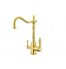 Смеситель для кухни под фильтр извил. гусак 2038 золотой Kern (8/шт)