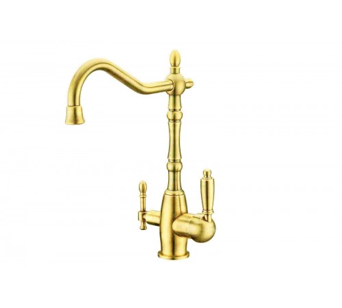 Смеситель для кухни под фильтр извил. гусак 2038 золотой Kern (8/шт)