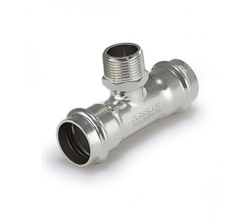 Пресс-тройник из нержавеющей стали 18mm*1/2 НР (80/5) Zeissler