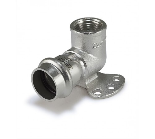 Пресс-угольник из нерж.стали с переходом на внутр.и крепл.(водорозетка) 18*1/2 (50/5) Zeissler