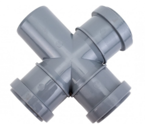 Крестовина  кан. одноплоск.    ПВХ 50 х50 х 50 х 50     90гр Политэк (40/шт)