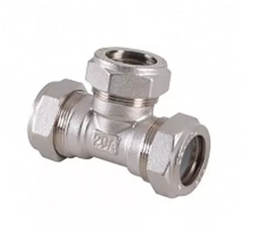 Тройник редукционный преходной для гофр/нерж (никелир) 25*15*25 Zeissler (24/2)