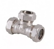 Тройник редукционный преходной для гофр/нерж  (никелир) 25*20*25 Zeissler (20/2)