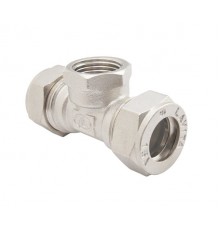 Тройник труба - вн. резьба - труба для гофр/нерж (никелир) 20*1/2F Zeissler (30/5)