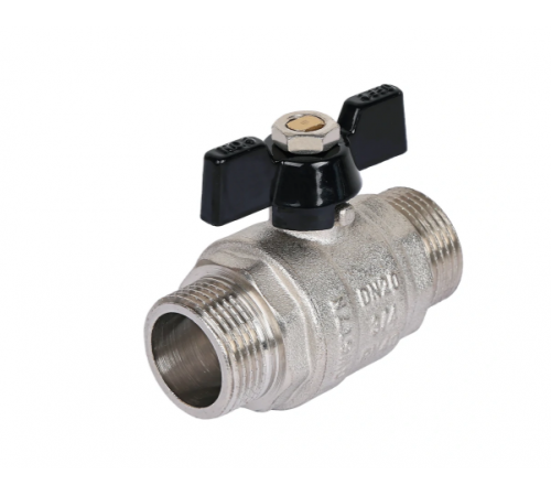 Кран шар. (г) 1"   ш/ш бабочка никель усиленный  TIM (36/9)