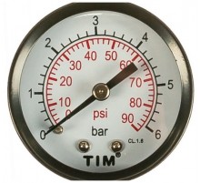 Манометр с (акс.) задним подключ. 16 бар TIM (50/шт)