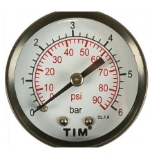 Манометр с (акс.) задним подключ. 16 бар TIM (50/шт)