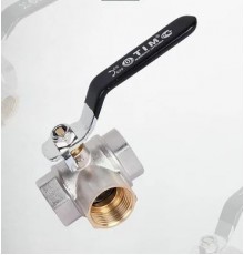 Кран ТРЕХХОДОВОЙ  3/4 длин рычаг никель  TIM (32/4)