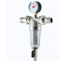 Фильтр с манометром 1/2  для холод. воды никель Zeissler (12/1)