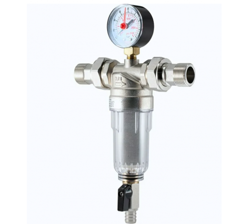 Фильтр промывной 1/2" ВН (редук, манометр, кран, пласт  колба) – для хол Zeissler(12/1) по доступной цене.