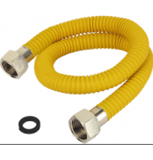 Подводка для газа сильфонная,металл в оплётке г/г 1/2- 1.5м (100/10) Тим