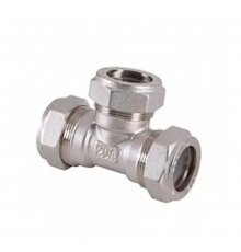 Тройник труба - труба - труба для гофр/нерж (никелир) 20*20*20 Zeissler  (30/5)