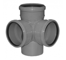 Крестовина  кан. Двухплоск.    ПВХ 110x110х110х110  90гр Политэк   (20/шт)