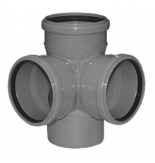 Крестовина  кан. Двухплоск.    ПВХ 110x110х110х110  90гр Политэк   (20/шт)