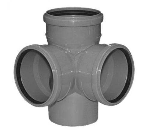 Крестовина  кан. Двухплоск.    ПВХ 110x110х110х110  90гр Политэк   (20/шт)