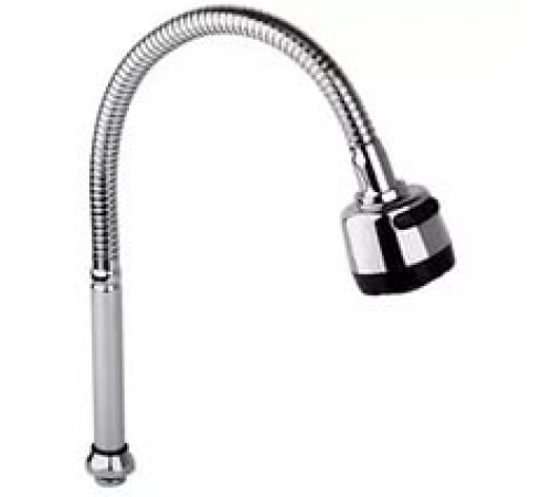 Гусак для смесителя пружинный с  черной головкой  Wassernova