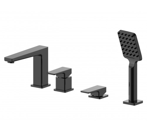 Смеситель на борт ванны на 4 отвер.  5555 Black Kern (8/шт)