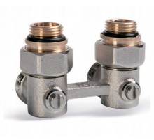 Мультифл.угловой  для нижнего подключ. рад.c комплектом адаптеров с шар.краном.1/2" x 3/4"TIM(40/10)