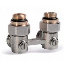 Мультифл.угловой  для нижнего подключ. рад.c комплектом адаптеров с шар.краном.1/2" x 3/4"TIM(40/10)