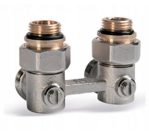 Мультифл.угловой  для нижнего подключ. рад.c комплектом адаптеров с шар.краном.1/2" x 3/4"TIM(40/10)