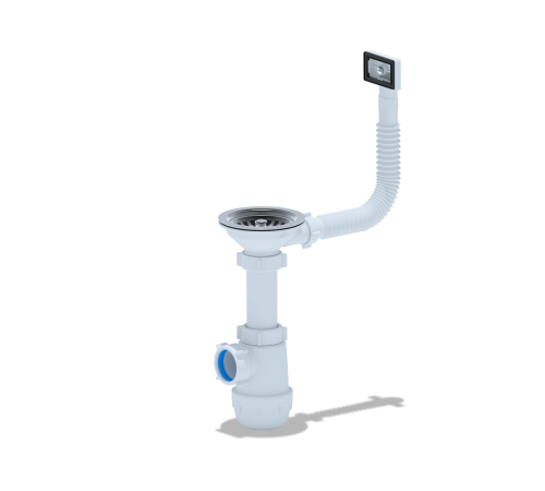 Сифон Ани 3 1/2 х40 с квадратным мягким переливом  А0145S (30/1/шт)