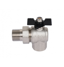 Кран с американкой  угловой 1/2  г/ш бабочка  никель усиленный TIM (72/18)