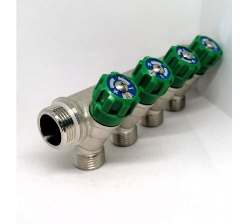 Коллектор под евроконус 3/4 с вентилями 135 * никель 4 вых TIM (16/шт) по доступной цене.