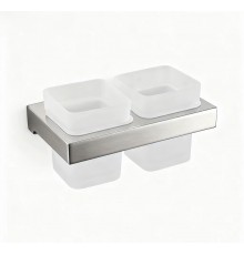 Настенный стеклянный стакан двойной   (сатин) 9504 ST Kern (20шт)