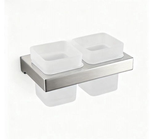 Настенный стеклянный стакан двойной   (сатин) 9504 ST Kern (20шт) по доступной цене.