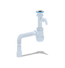 Сифон Ани 1 1/2 с носиком и гофрой  A1015  (25/шт)