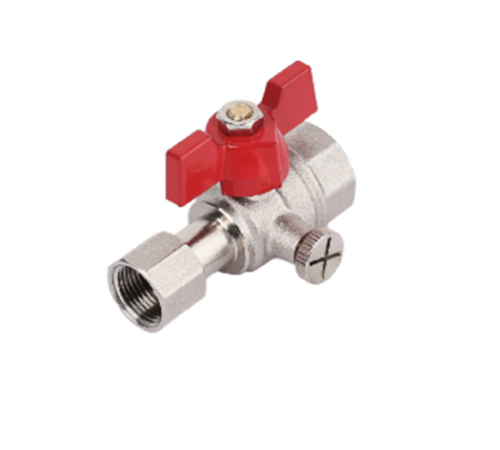 Кран шаровой для подключения манометра с внутренней резьбой 1/2*1/4  ТИМ (60/30)