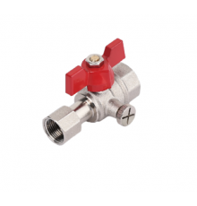 Кран шаровой для подключения манометра с внутренней резьбой 1/2*3/8 ТИМ (60/30)