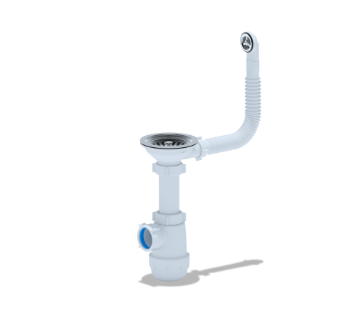 Сифон Ани 3 1/2 х40 с круглым переливом А0142S (30/шт)