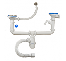 Сифон 2-ой  3 1/2 круглый перелив с гофрой 40/50  ОРИО А-50092 (11/шт)