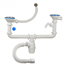 Сифон 2-ой  3 1/2 круглый перелив с гофрой 40/50  ОРИО А-50092 (11/шт)