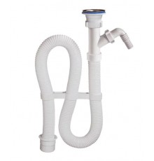 Сифон гофрированный 1 1/2х40 белый с отводом L-1000 мм (26/шт) Орио