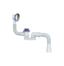 Сифон  д/ванны и глуб. поддона с сист-ой easy open перел. хром+гфора S122E UNICORN (30/шт)