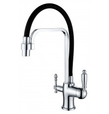 Смеситель для кухни  под фильтр (чер/хр) 2084 chrome-black (6шт) Kern