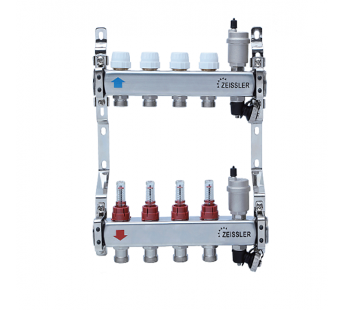 Коллекторный / блок с расх, 7х нереж/стали  1*х3/4 (2/1) ZEISSLER