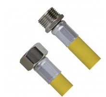 Шланг для газа в оплетке желт  1 м г/ш (80/1)Тим